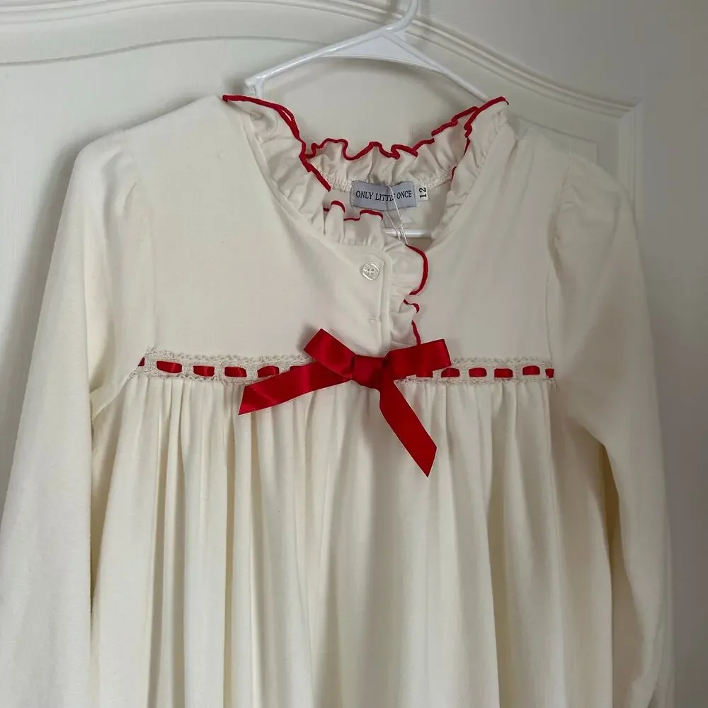 NWT The Original Clara Nutcracker Christmas Gown Long Sleeve in White Sz 12